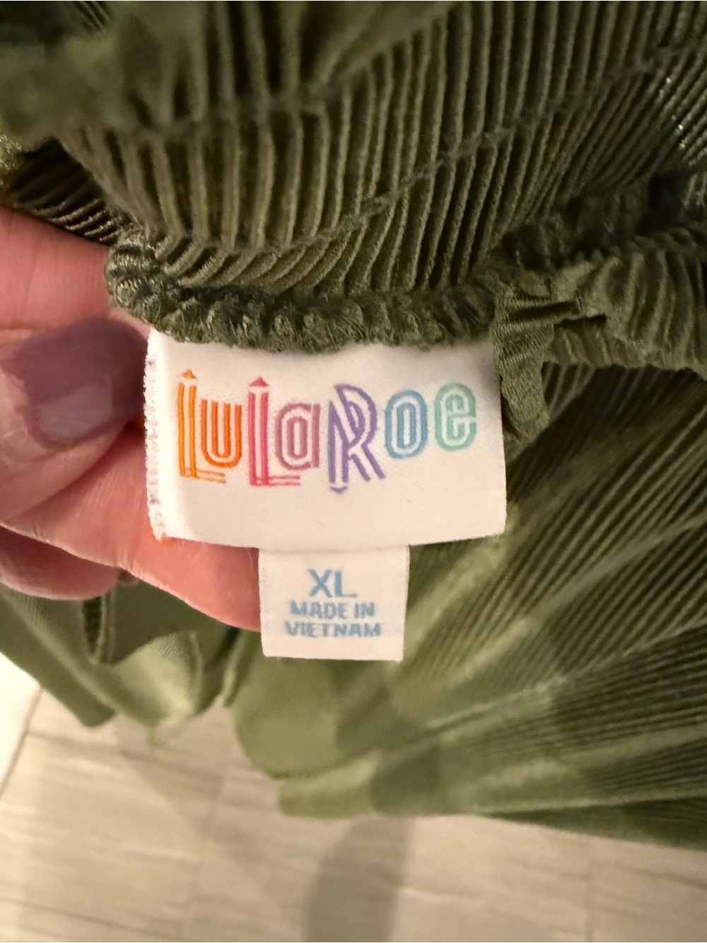 LuLaRoe Olive Wide Leg Corduroy Pants XL